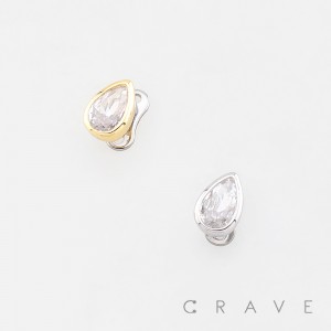 CZ TEARDROP TOP DERMAL SET 316L SURGICAL STEEL